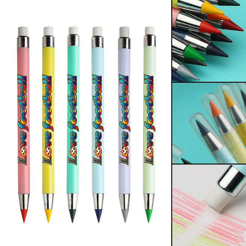 

12pcs Love Football Series Eternal Pencils Writing and Drawing Colored Eternal Pencils Back-to-school Season stationery