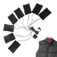 USB Electric Heating Pad For Clothes 8 In 1 Jackets Warming Heating Pad Winter Sport Vest Heated Mat Carbon Fiber Heating Cloth