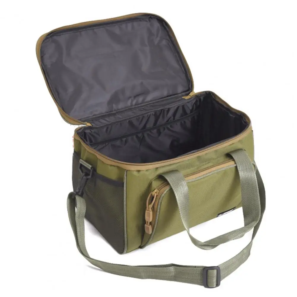 

600D холст рыболовные снасти жесткая сумка для хранения приманок квадратная многокарманная молния регулируемый плечевой ремень портативная сумка для рыболовных снастей