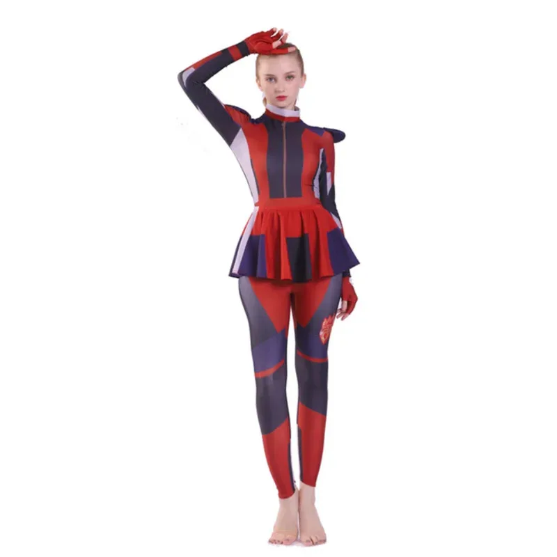 Disfraz de Los Descendientes 3 Mal Evie para mujer, traje Zentai de LICRA para adultos y niños, monos para fiesta, disfraz de Halloween, peluca para mujer