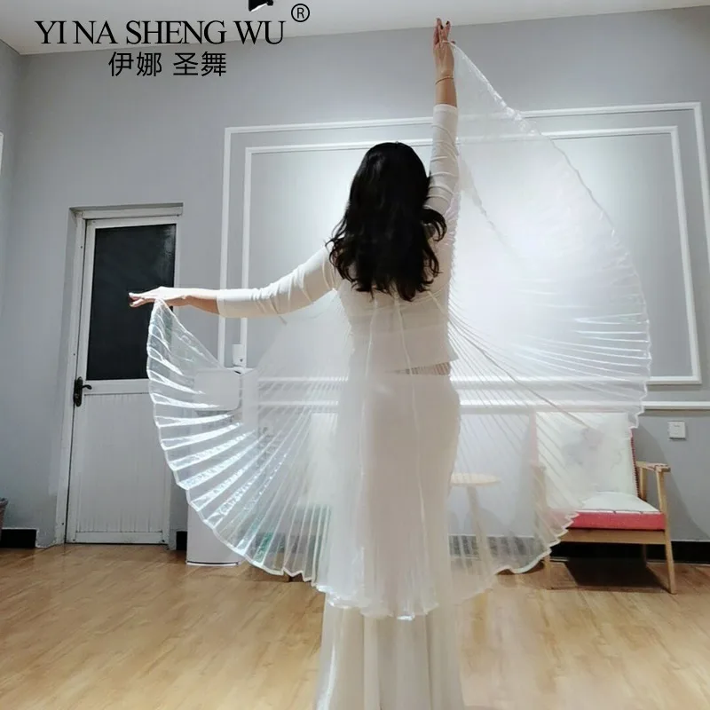 Skrzydła do Tańca Brzucha Symphony Yarn Płaszcz Ręcznie Robione Rekwizyty Skrzydła dla Dorosłych Występ Taneczny Białe Transparentne Kolorowe Skrzydła do Zawieszenia na Szyję