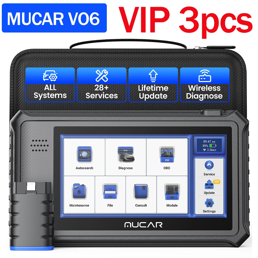 

3pcs MUCAR VO6 OBD2 Scanner 32GB All Systems Diagnostic 28 Reset Auto VIN EPB/BMS/SAS/ABS Sevice Lifetime Free Update