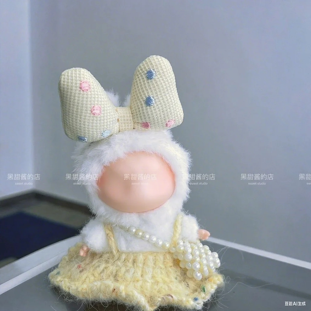 

Anime Doll Clothes for 10cm Mini Labubu Doll Outfit Designer Luxury Sweater Strap Skirt Clothes Toy Labubu V4 Doll Accessorie