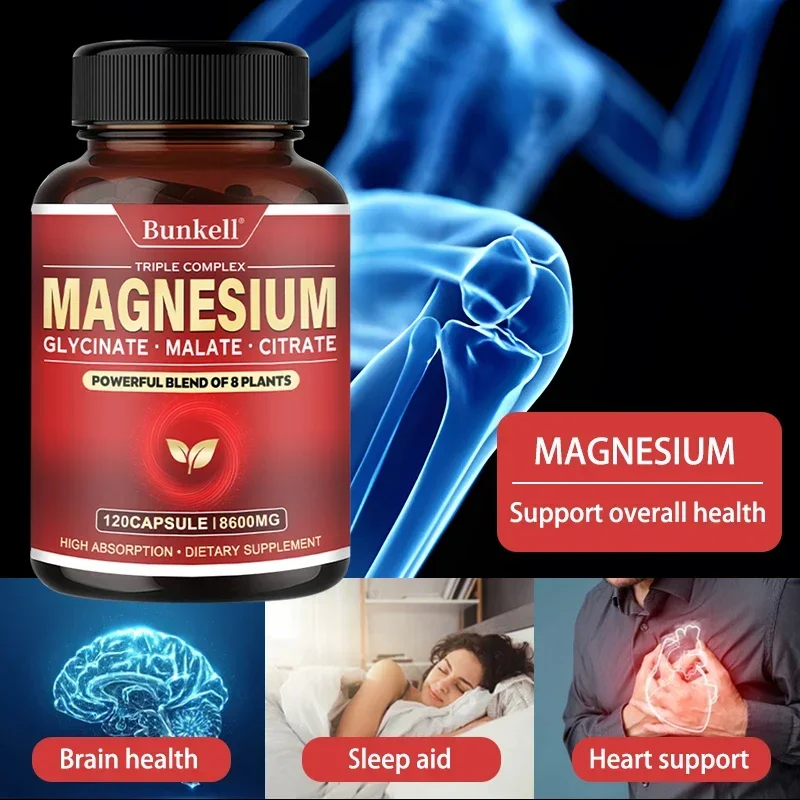 Magnesium Supplementation - Promotes Proper Muscle, Heart and Bone Support Cardiovascular Function and Nutrient Metabolism