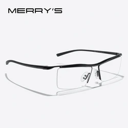 MERRYS DESIGN Men Optical Frames Eyeglasses Rack Commercial Glasses Fashion Eyeglasses Frame Myopia Titanium Half Frame S441