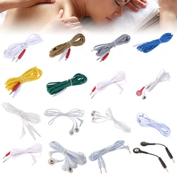 2/4Buttons Electrotherapy Electrode Lead Electric Shock Wires Cable For Tens Massager Connection Cable Massage & Relaxation Hot