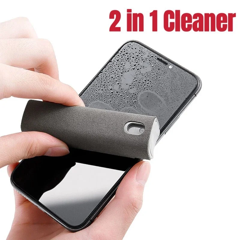 1/2/3/4pcs Phone Screen Cleaner Spray Computer Mobile Phone Screen Dust Remover Tool Microfiber Cloth For iPhone iPad Polish