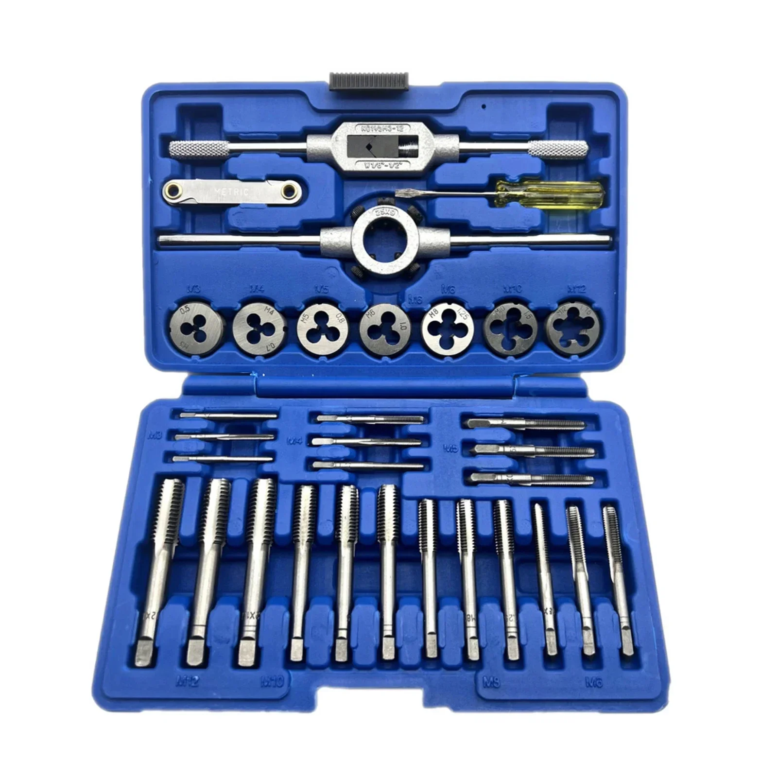 

32PCS HSS Tap and Die Set Metric Wrench Cut M3-M12 Hand Threading Tool Tungsten Carbide Tap Die Screw Thread Making Tool