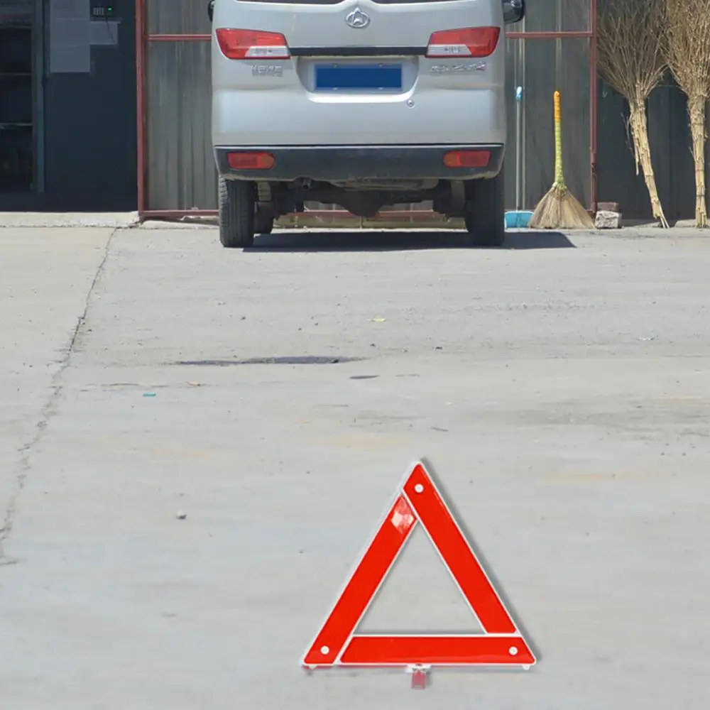 Car Hazard Warning Sign Foldable Triangular Breakdown Emergency Tool Reflective Triangle  Vehicle Stop Night Roads Safety Tripod