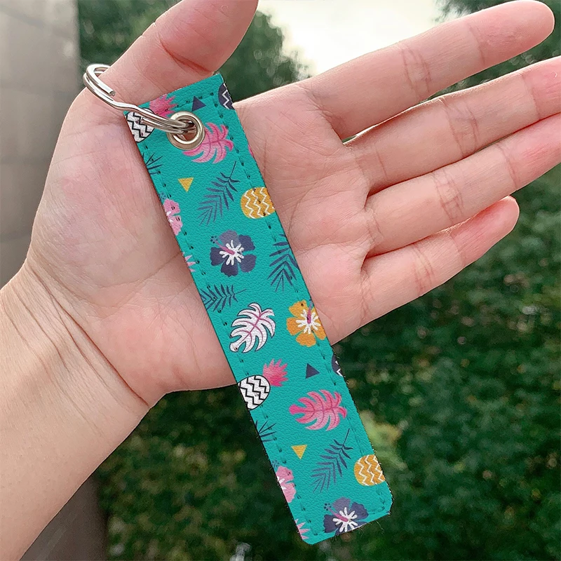 Jelly Bean Orcas Leather Keychain Strap Compact Keyrings Hanging Holder Bag Car Wallet Trinket Keychain Hanging Decoration