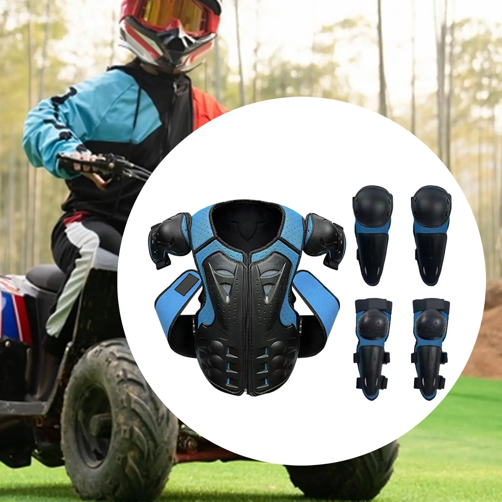 Kids Dirt Bike Gear Teen Motocross Riding Protector Motocross Suit Full for Skateboarding Skating Cycling Mountain Child