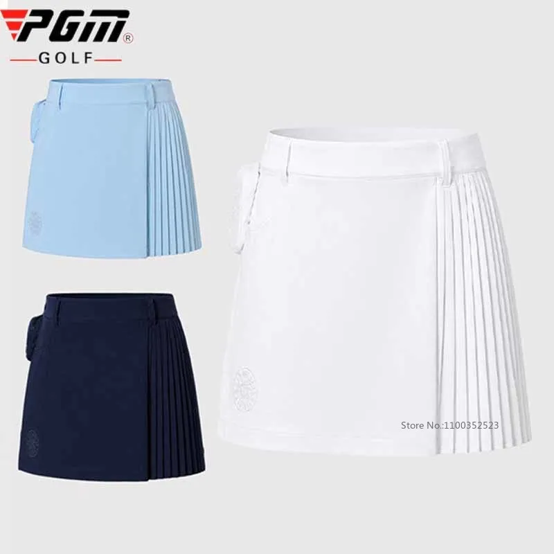 Pgm Girl Golf Tennis Skirt Breathable Pleated Sports Skirt Built-in Shorts Skirts Kids Outdoor Outfit Children Skorts with Bag