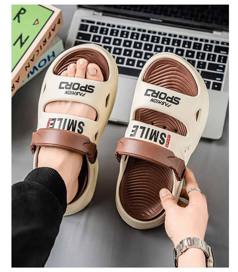 Herren-Hausschuhe, neue Sommer-EVA-Sandalen mit weicher Sohle, Plattform-Sandalen für drinnen und draußen, zum Gehen, Strandschuhe, Flip-Flops, Herrenschuhe – Detail 9