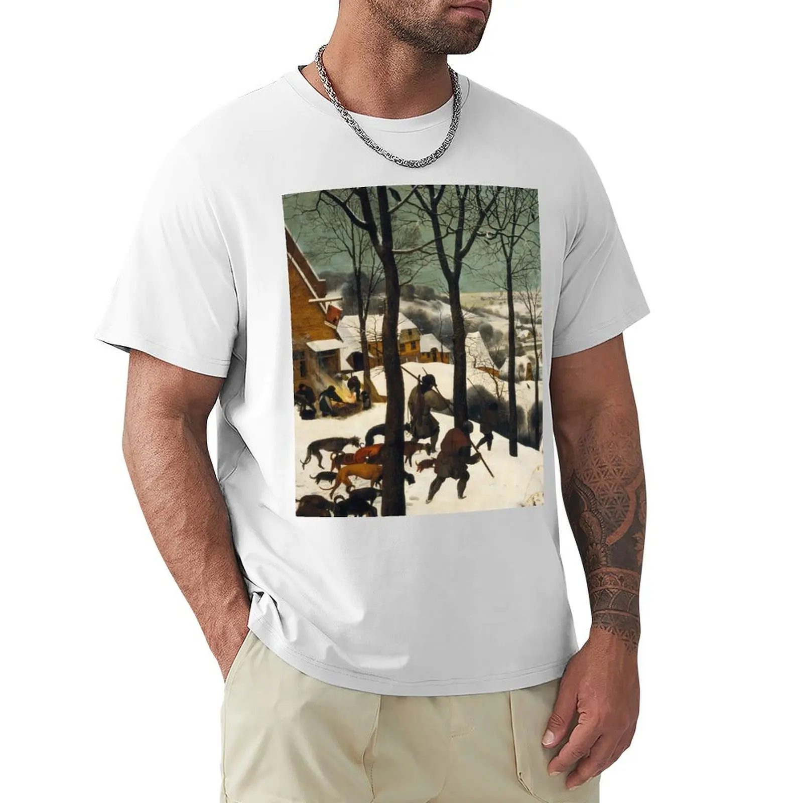 Pieter Bruegel The Elder - The Return of the Hunters T-shirt oversized for a boy blacks vintage men graphic t shirts