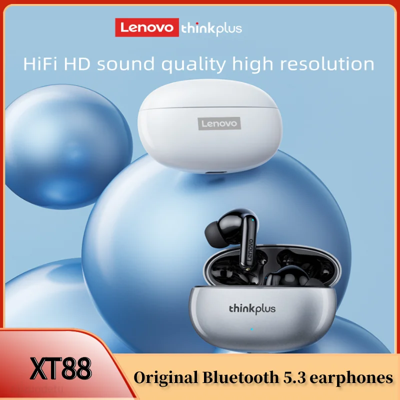 NEW Original Lenovo XT88 TWS Wireless Earphone Bluetooth 5.3 Dual Stereo Noise Reduction Bass Touch Control Long Standby headset