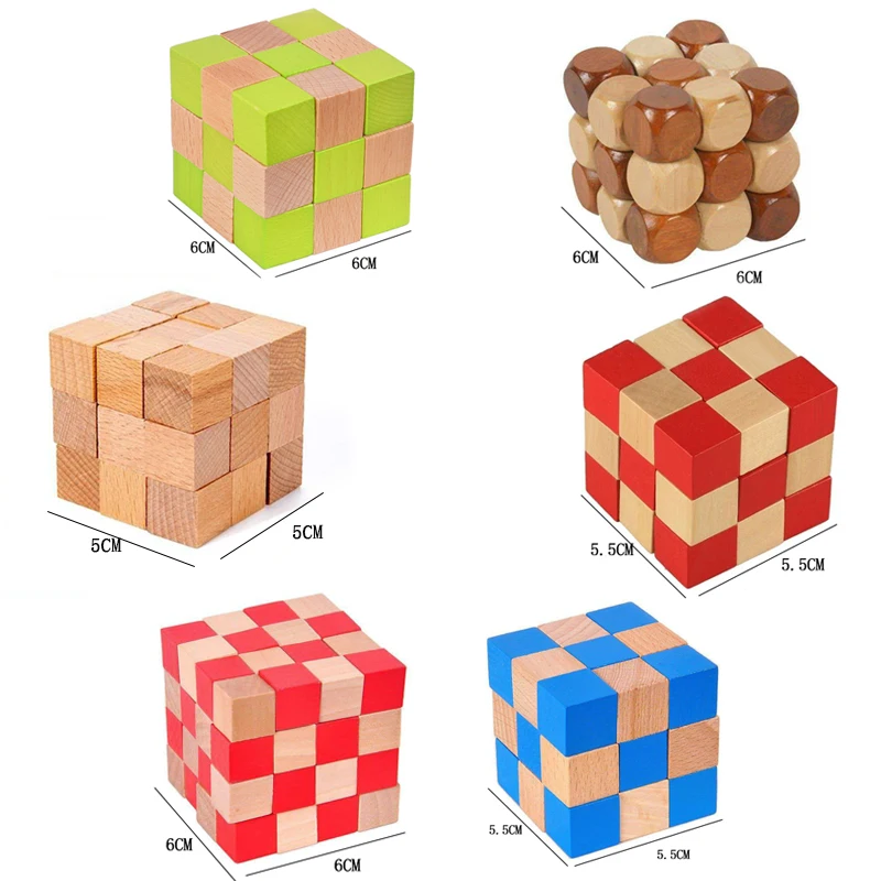 Square Snake Cube Wooden Brain Teaser Puzzles for Adults & Kids IQ Logic Training Problem Solving Toys Educational Fun Challenge view 2