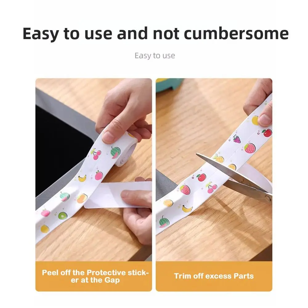 Durable Waterproof Caulk Tape Self Adhesive PVC Sealant Strip Printing Flexible Toilet Edge Protector for Countertop Bathroom