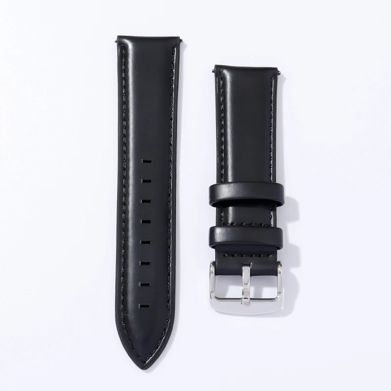 Genuine Leather Watch Band Rose Gold Clasp Black Brown Bracelet 18mm 20mm 22mm Quick Release Leather Watch Strap Watch Wristband