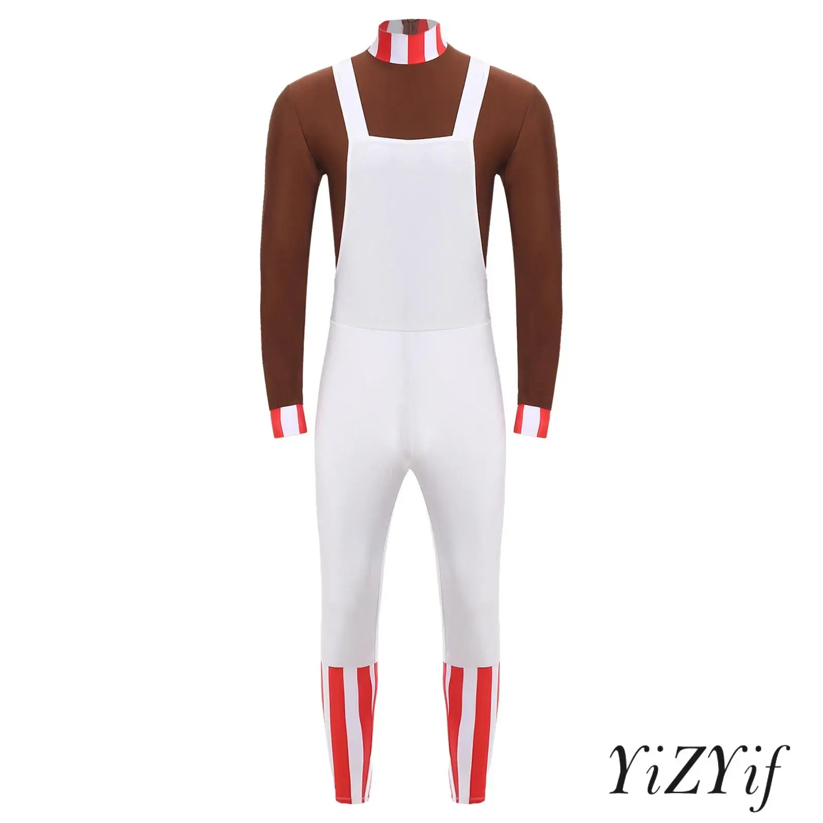 

Unisex Factory Worker Role Play Costume Mock Neck Long Sleeves Jumpsuit Halloween carnival Cosplay Fancy Dress Party Outfit