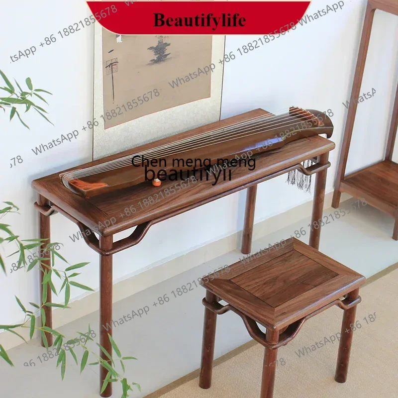 G153 S North America Black Walnut Ancient Piano Table Piano Stool Resonance Piano Table Solid Wood Chinese Calligraphy Table