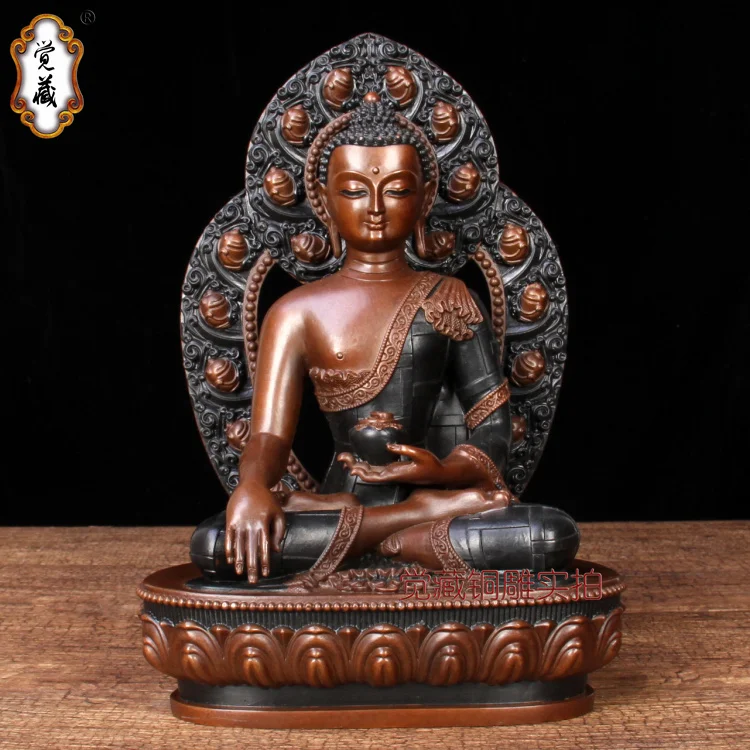 Buddhism High grade Sakyamuni All-powerful Buddha statue home family Temple efficacious bless Talisman brass Handmade statue