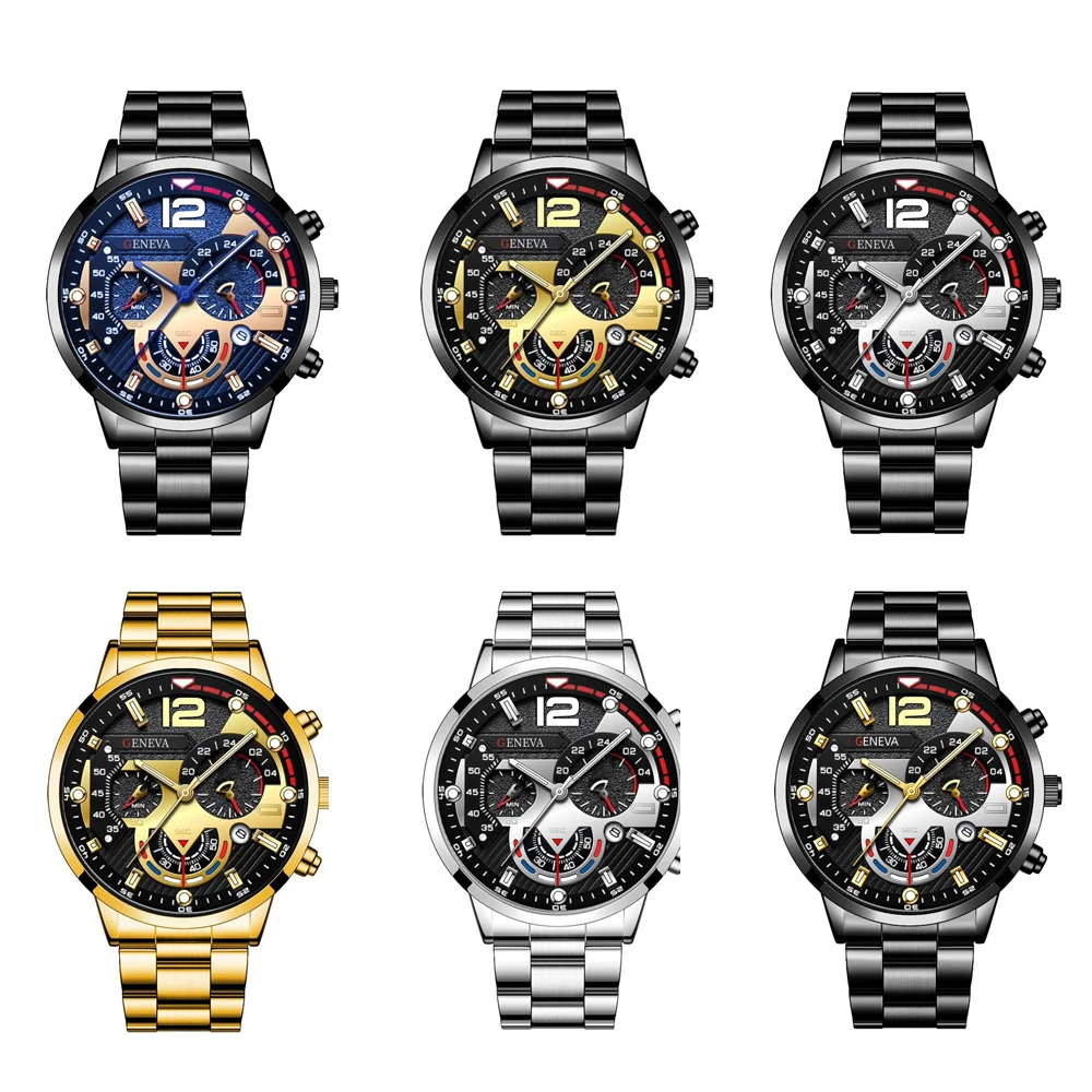 

Fashion Mens Sports Watches Luxury Stainless Steel Quartz Wrist Watch Calendar Luminous Clock Men Business Casual Reloj Hombre
