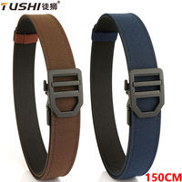 TUSHI EDC Hard Tactical Belt for Men Metal Automatic Buckle IPSC Gun Belt 1100D Nylon Military Belt Outdoor Sports Girdle Male