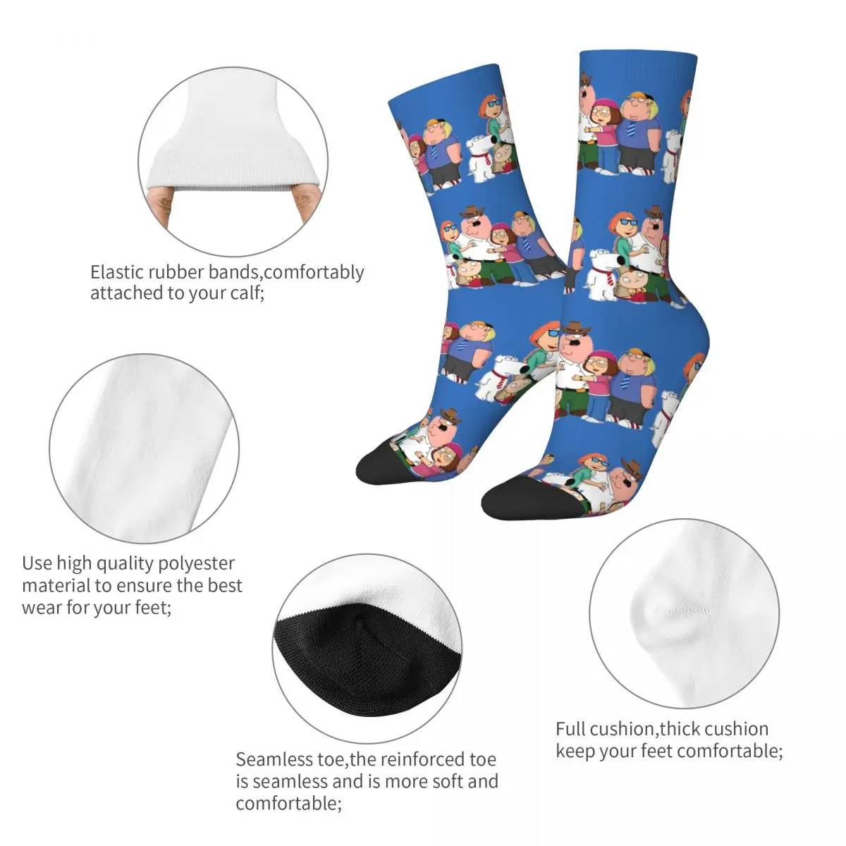 Winter Warm Fashion Women Men Families Guys A Happy Family Socks Sweat Absorbing Middle Tube Socks