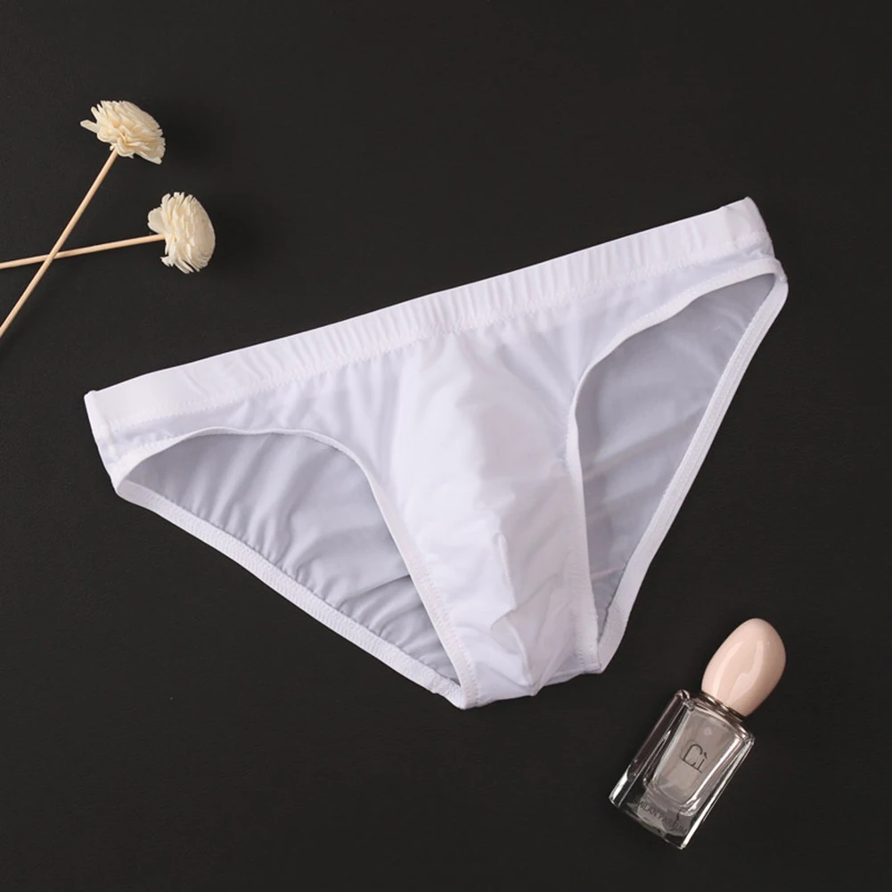 

Men's Ice Silk Seamless Briefs Summer Thin Sexy Quick Drying Panties Underpants Solid Breathable U Bulge Pouch Underwear Homme