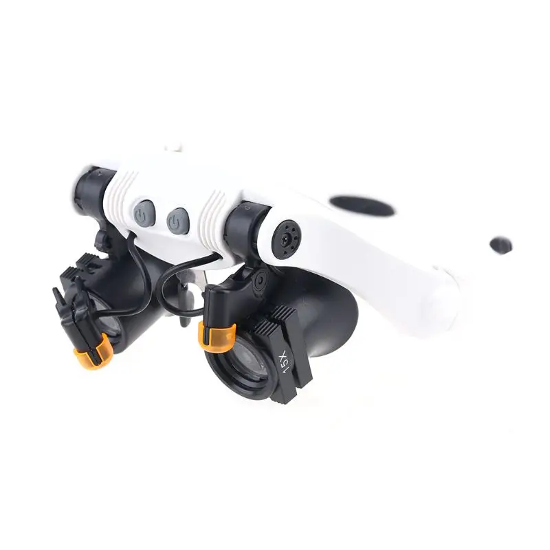 Led Light Lamp Double Eye Glasses Loupe Lens Glasses Magnifier Watchmaker Jewelry Optical Magnification Glass