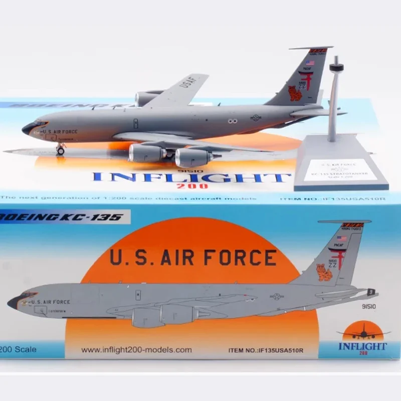 Inflight Diecast 1:200 Scale US Air Force Tanker KC-135 61-0318 Aircraft Simulation Alloy Finished Souvenir Hobby Collection Toy