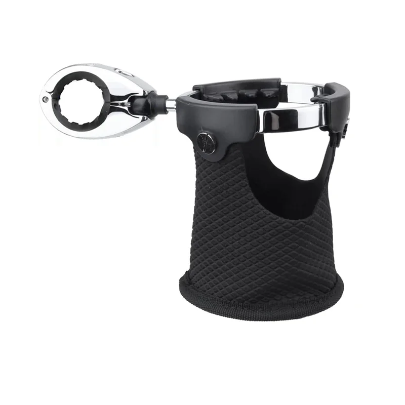 Motorcycle Cup Holder with 360°Swivel Ball-Mount, Boat Drink Holder with Basket for Bike/ATV//Kayak/Canoe/Walker