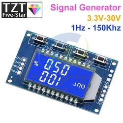 TZT 1Hz-150Khz Signal Generator PWM Board Module Pulse Frequency Duty Cycle Adjustable Module LCD Display 3.3V-30V 1Hz - 150Khz