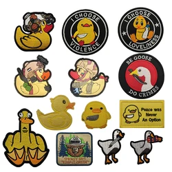 New Tactical Duck Magic Badge Rubber Patch Embroidery Tactical White Goose, Kitchen Knife Duck, Carbit Goose Bag Backpack Patch