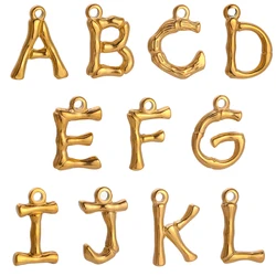 3pcs/Lot Hot Stainless Steel Charm Gold Color Plated Letter Name Pendant For Women Wholesale Alphabet A-Z Letter Jewelry Gifts