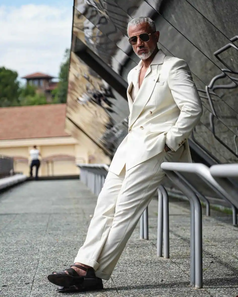 Classic Fit Wedding Tuxedos 2 Piece Set Jacket Pants Double Breasted Men Suit Party Show Prom Male Wear Suits Customized