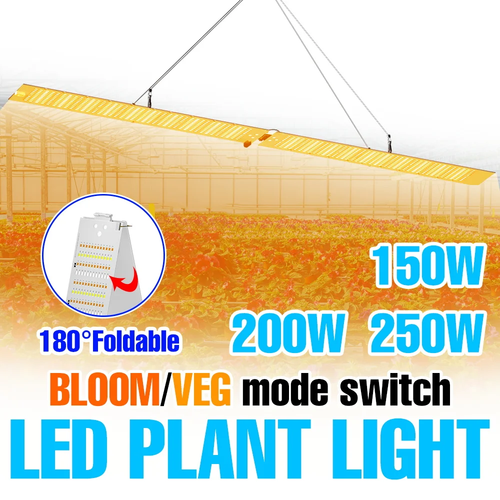 250W Full Spectrum LED Plant Grow Lights Quantum Board Hydroponics Fill Lamp Greenhouse Tent Vegetables Cactu Flowers Lighting