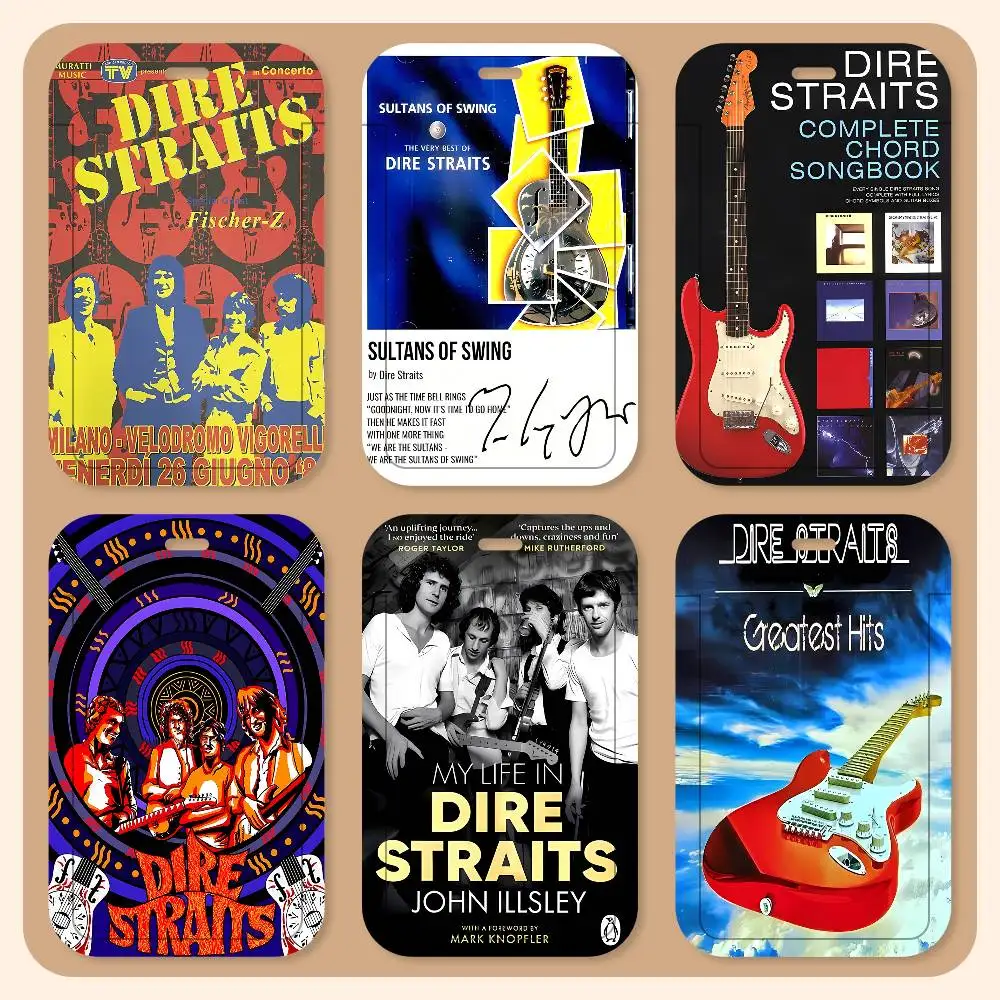 D-Dire S-Straits Singer Band - Porta Tarjetas con Cordón para el Cuello, Porta Tarjetas de Identificación para Estudiantes, Accesorios de Control de Acceso, Regalos
