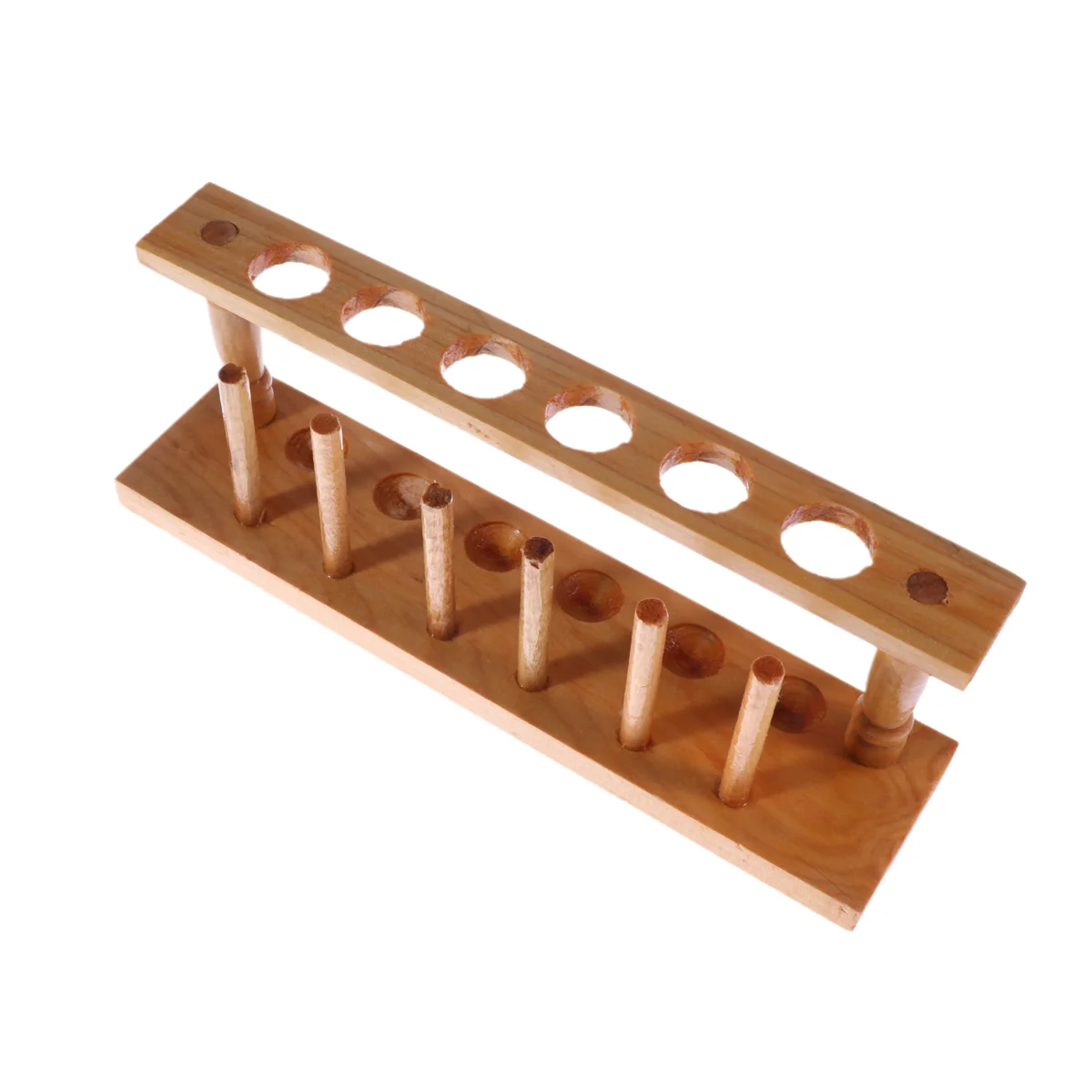 

Wooden 6 Vents Test Tube Rack Holder Pipe Stand School Laboratory Supplies