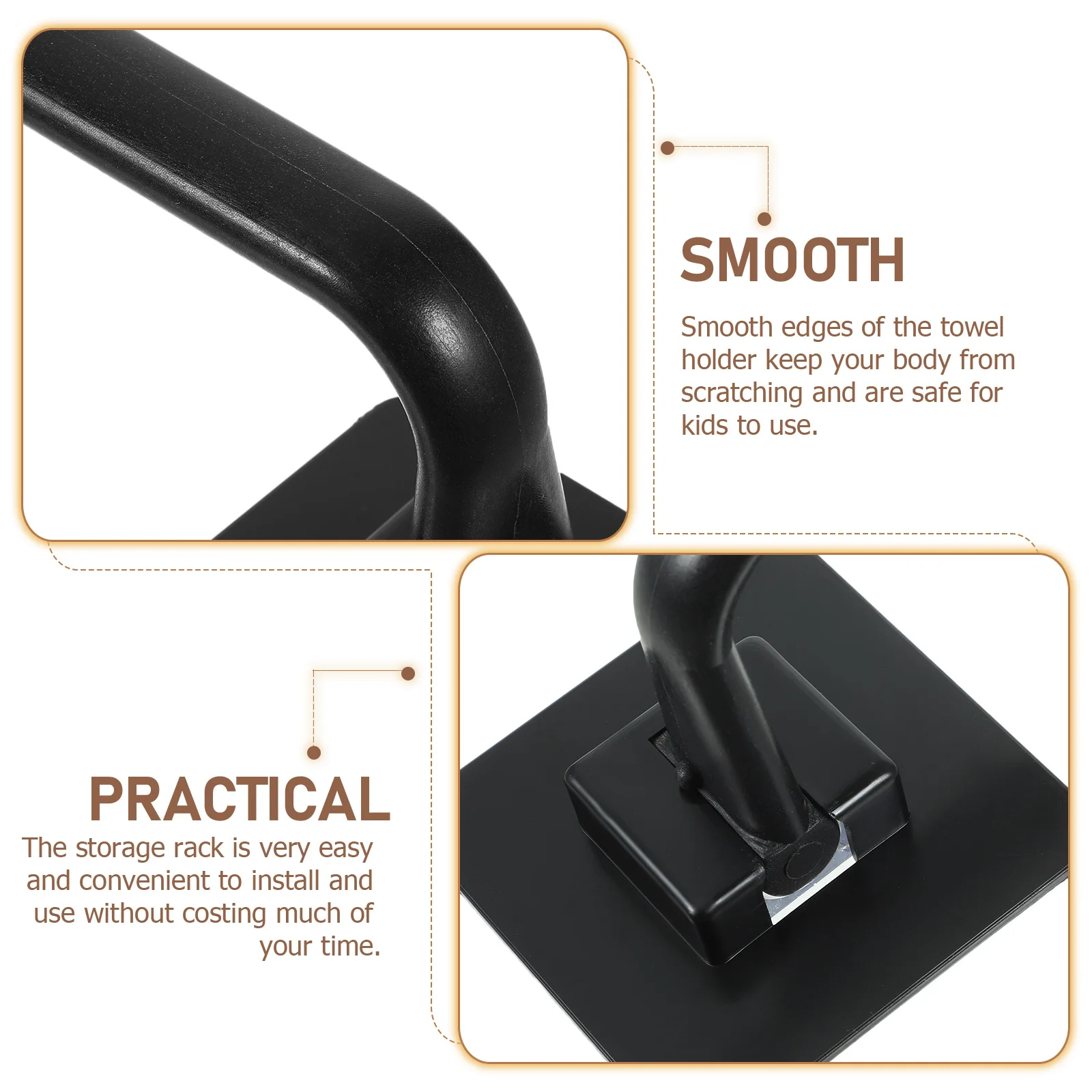 

No Punching Towel Rack Wall Mounted For Bathroom Kitchen Storage Towels Washcloths Slippers Stainless Steel