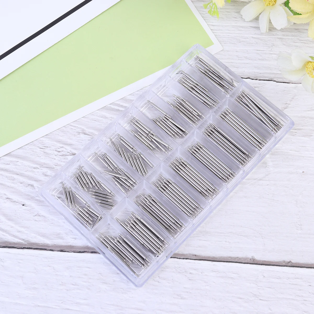 

180pcs Watch Band Tool Durable Metal Repair Kit For Spring Bar Link Pin Removal 8Mm-25Mm Silver Watch Band Remover Tool Table