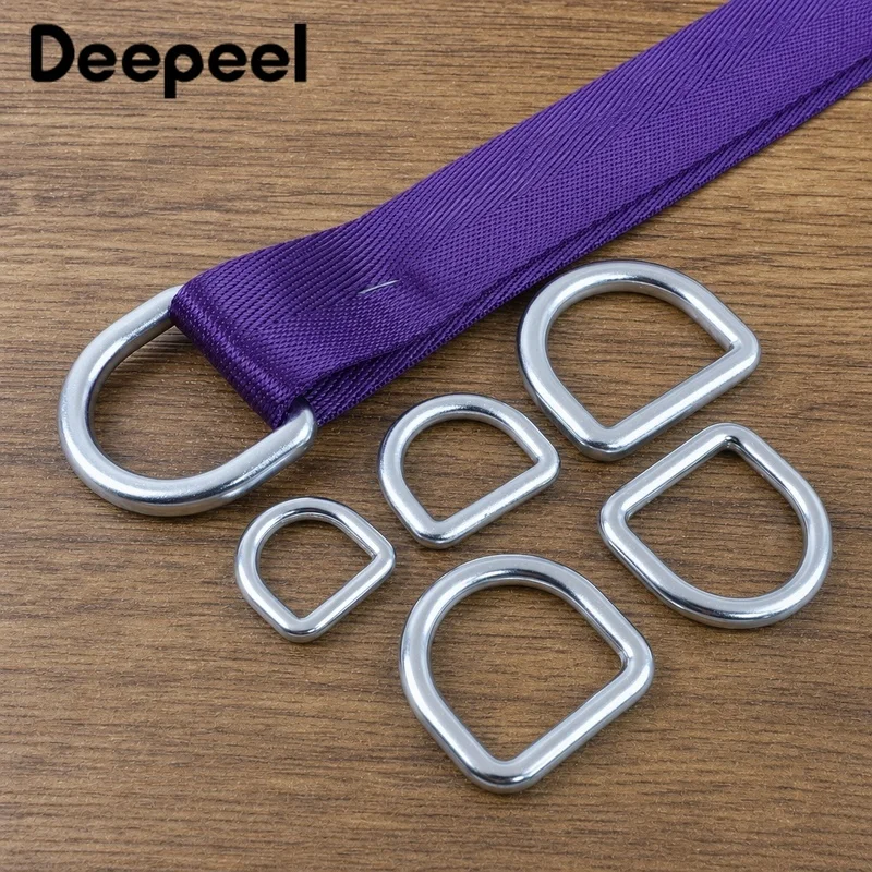 5/10/30Pcs 15-30mm Aluminum Alloy D Rings for Keychain Handbag Straps Connect Loops Webbing Belts Buckle DIY Bag Making Supplies