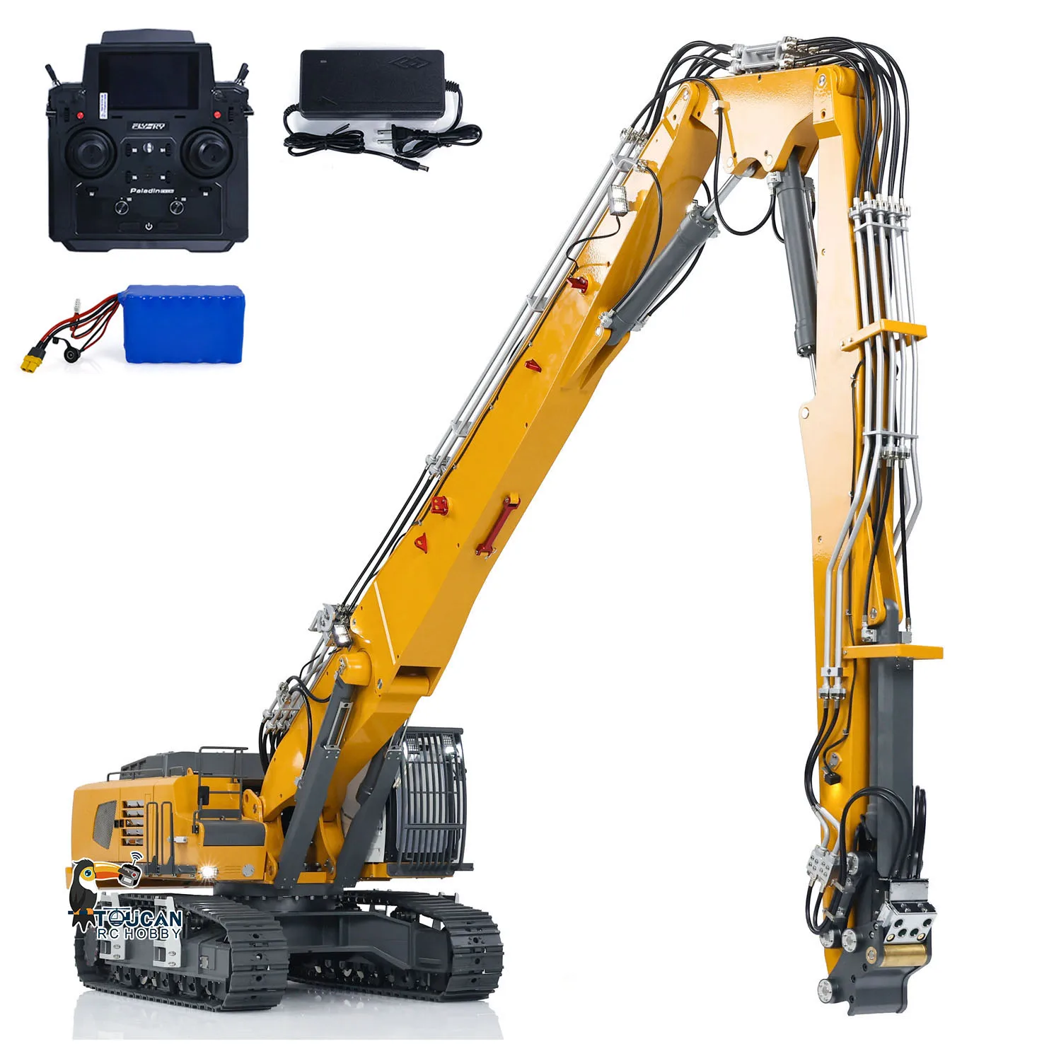 Promotion 1/14 K970 300 RC Hydraulic Demolition Machine RTR Metal Excavator Model Light Sound Set PL18EV Lite Battery TH23218