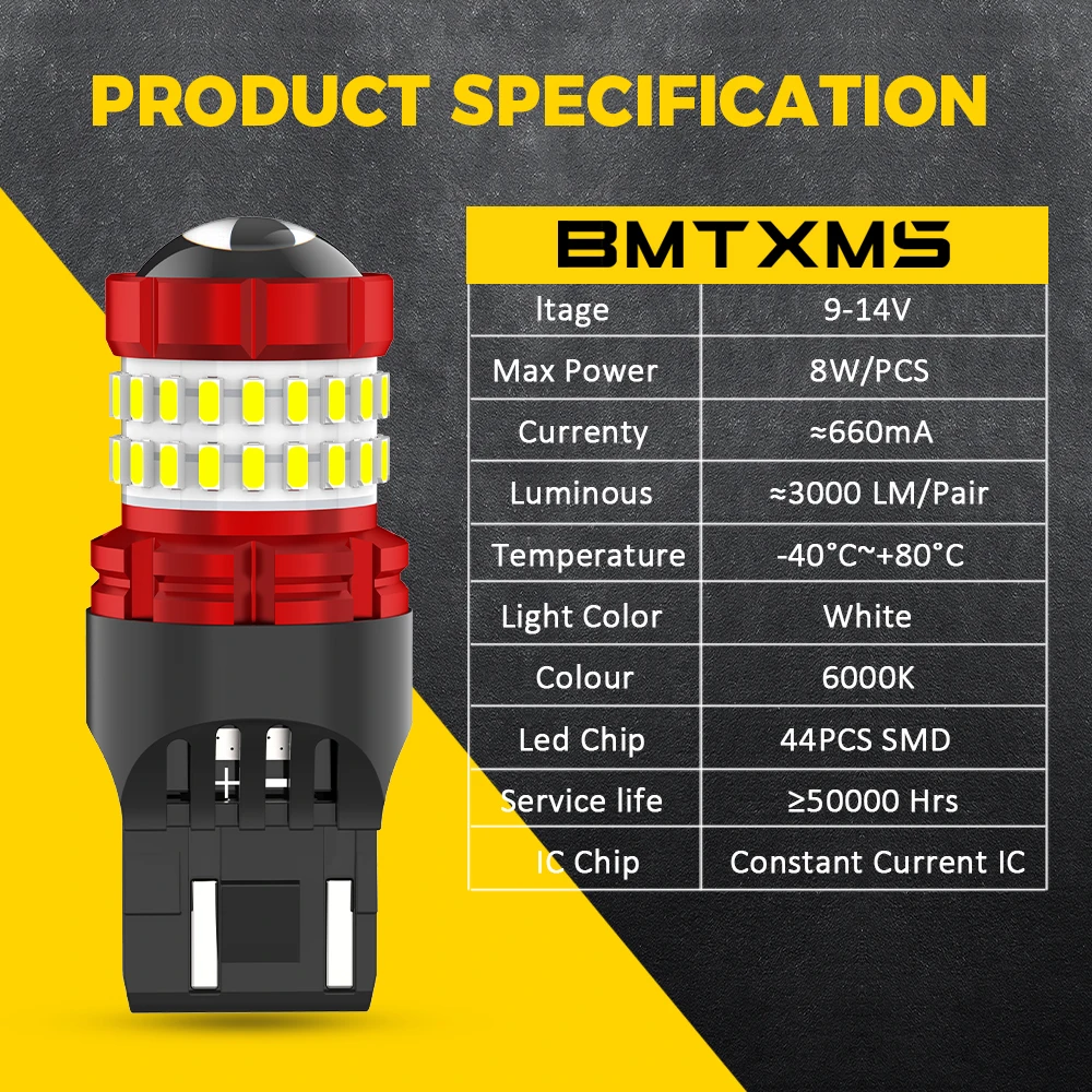 BMTxms W21W 7443 7440 W21/5W LED Blub النهار تشغيل ضوء DRL لمازدا 2 DL DJ 3 BP BT-50 CX-30 CX-5 KF CX-9 MX-5 RF Targa