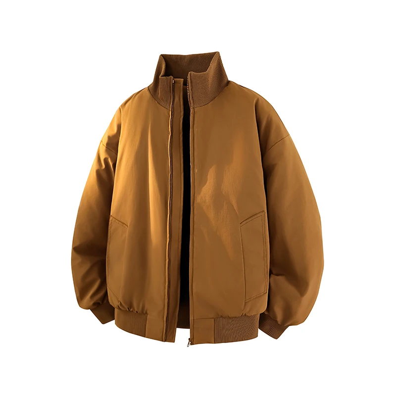 GIOIOMEN ملابس قطنية ، 2025New النمط الأمريكي الوقوف طوق سميكة الدافئة فضفاضة سترة قطن عادية معطف ، سترة الشتاء الرجالية #1