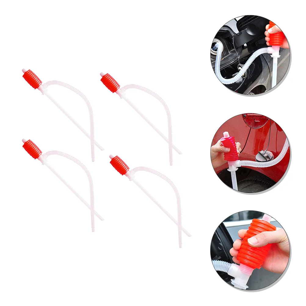 4 Pcs Oil Extractor Water Pump Automotive Fuel Transfer Gasoline Manual Petrol Pumping Liquid Squeezing Siphon Car Absorbers Pp