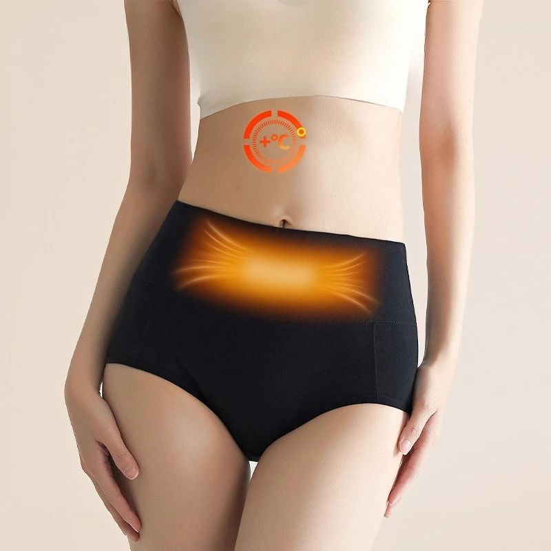 Paquete de 3 Bragas Menstruales de Talla Grande para Mujer, Transpirables, de Algodón Elástico, con Entrepierna Ancha, Anti-Fugas Nocturnas, Sin Bordes Enrollados