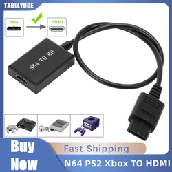 Câble compatible Xbox vers HDMI pour console de jeu, HD 1080P, N64, PS2, Wii, TV HD pour directions HDMI, Plug and Play, Nintendo 64 vers HDMI Abrte