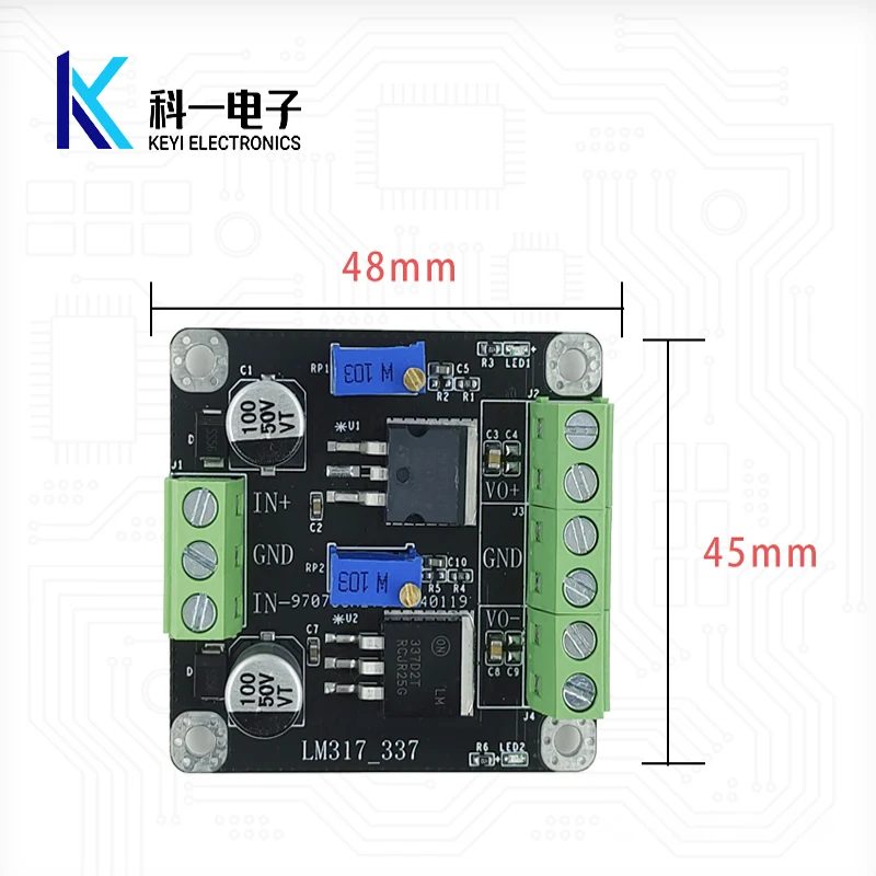 LM317 LM337 Positive and Negative Power Input Adjustable Output Step-down Linear DC Stabilized LDO Power Module
