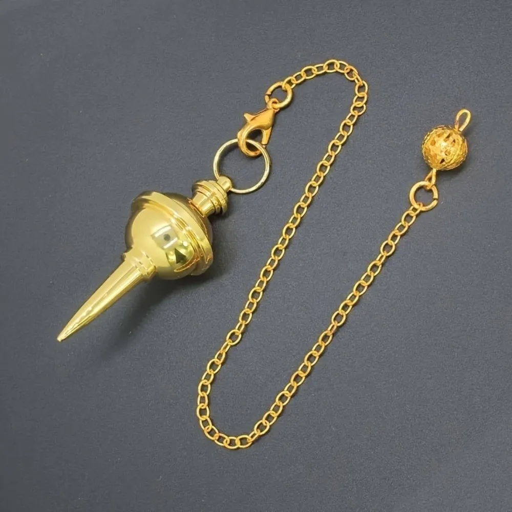 Dowsing Witch Spiritual Pendulos Energy Copper Isis Pendulum Pointed Meditation Spiral Cone Metal Pendulum Women Girls